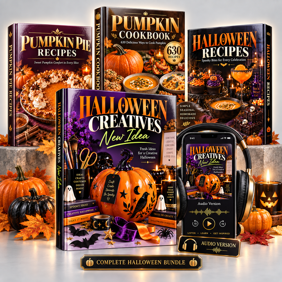 Halloween Ebook Bundle – Recipes, Pumpkin Cooking, Creative Ideas & Audio